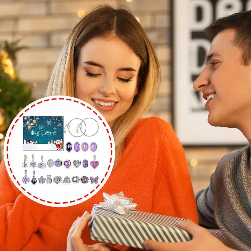 Bracelet Advent Calendar Jewelry Making Kit Christmas Countdown Calendar Bracelet Christmas Advent Charm Bracelets