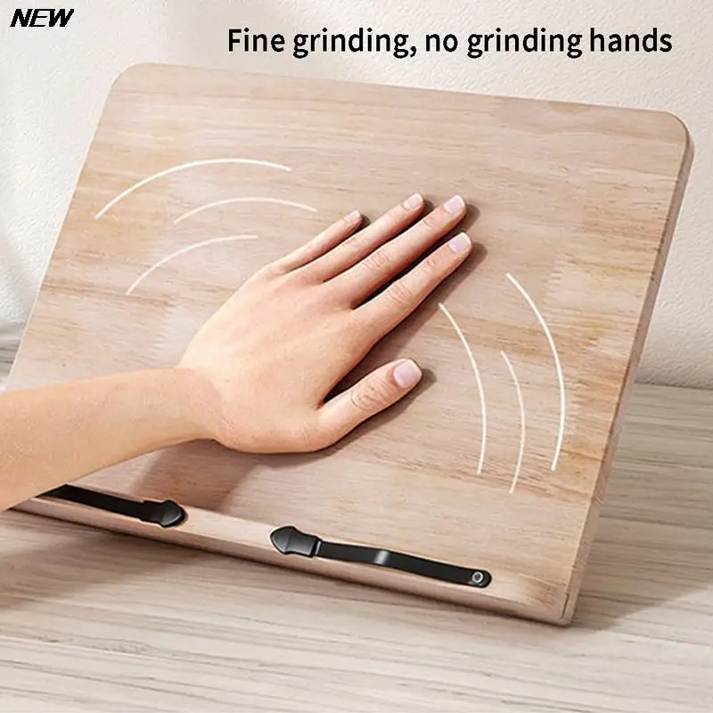 Adjustable Wood Book Holder Foldable Cook Home Study Room Desk Organizer