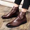 Four Seasons New Men's Brogue Pointed Leather Shoes Large Size Business Formal Leather Shoes British Style Wedding Shoes PX3801 2