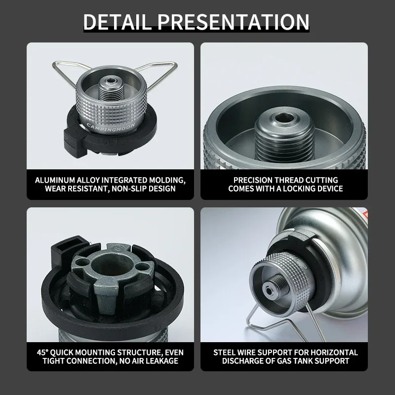 Butane Adapter with Bracket Gas Cartridge Head Conversion Adapter Nozzle Bottle Type Input Screw Type Lindal Valve Output 2023 6