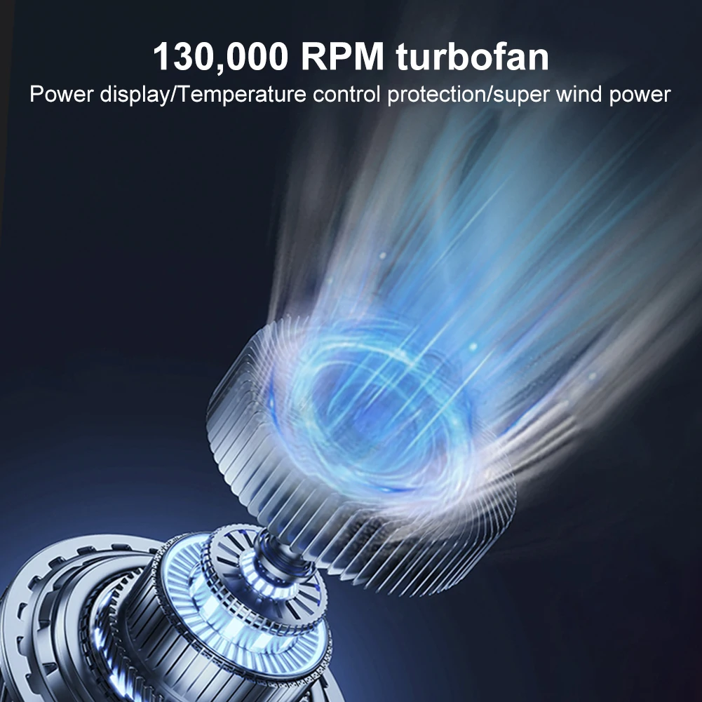 Mini Turbo Jet Fan 130000 RPM Brushless Motor Powerful Blower Strong Winds 50m/s Turbo Jet Blower Air Duster Blower Dust Cleaner 5