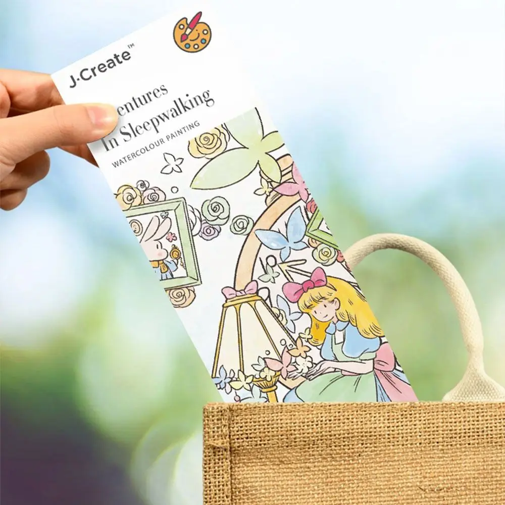

Coloring Toys DIY Bookmarks Pocket Drawing Book Graffiti Picture Book Blank Doodle Book Set Coloring Books With Paint and Brush