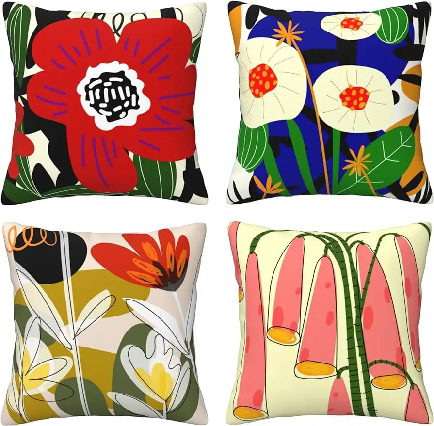 

Abstract flower leaves graffiti pillow case square decoration cushion cover living room sofa home decoration 45x45 pillow case