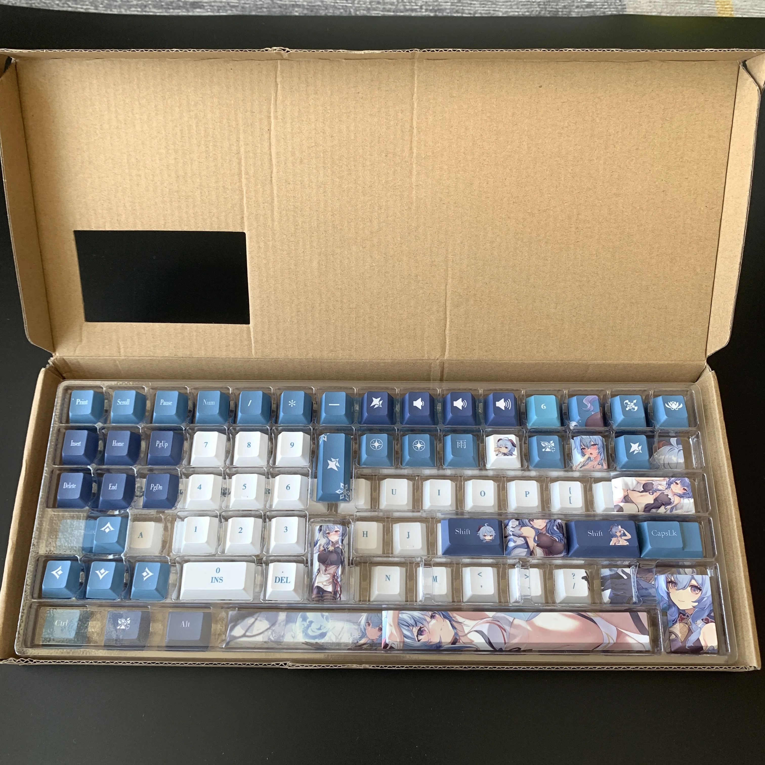 Genshin Impact Game Keycap 14 Estilos hu Tao Zhong li Xiao Gan yu Cereja Pbt Teclado Mecânico Keycap Branco - Imagem 3