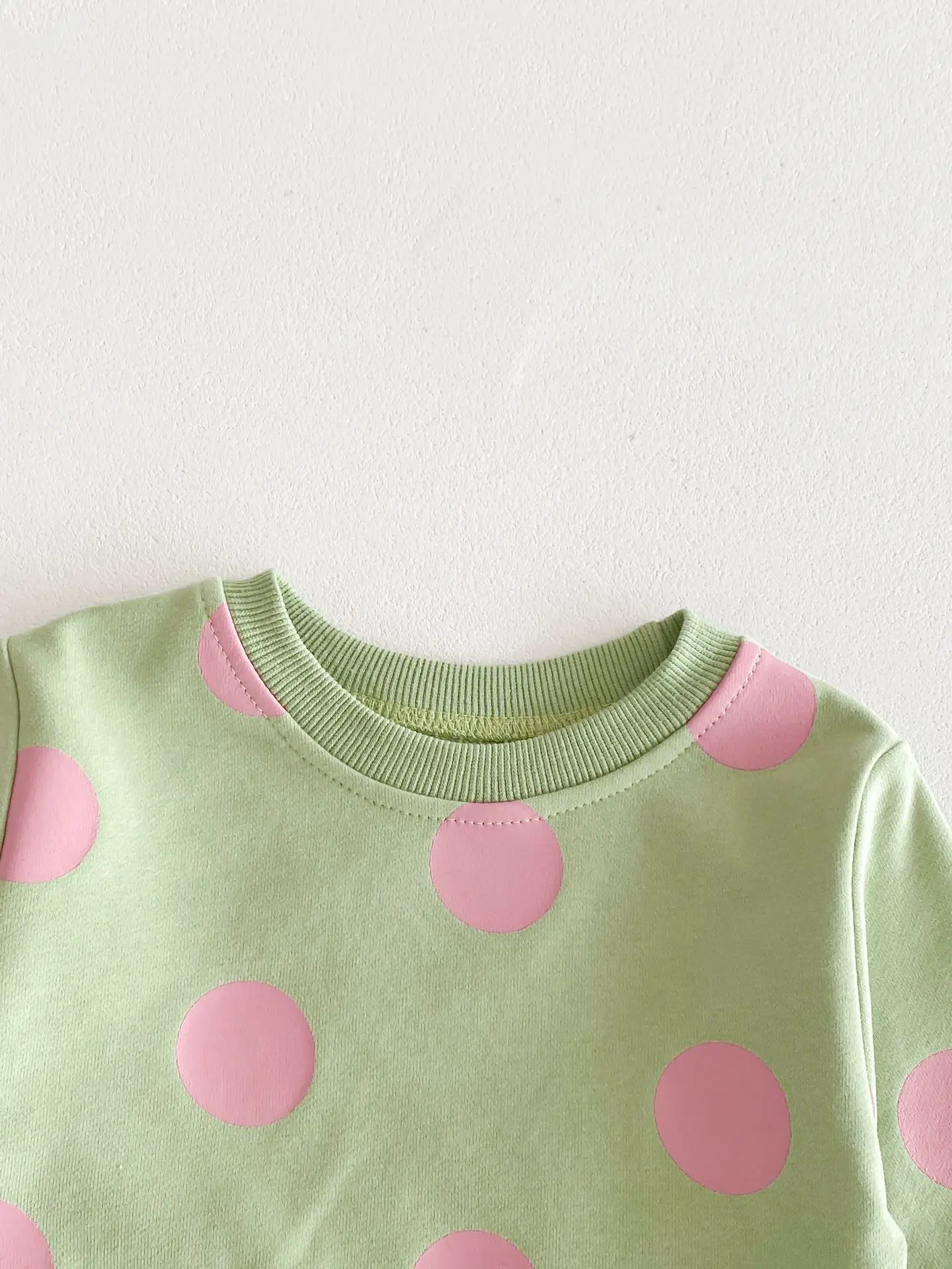 Baby Polk Dot Blouse And Pants Track Suit