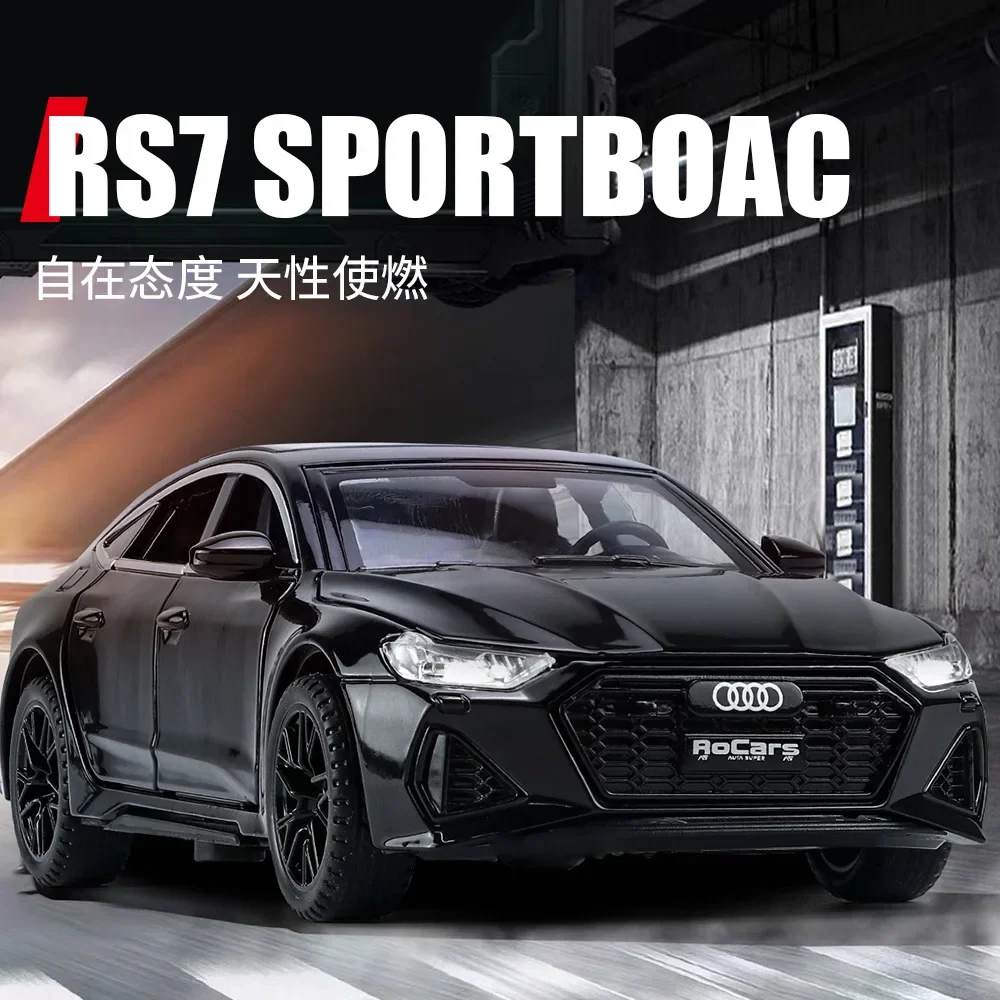 

1:32 BMW RS7 High Simulation Diecast Metal Alloy Model car Sound Light Pull Back Collection Kids Toy Gifts A639
