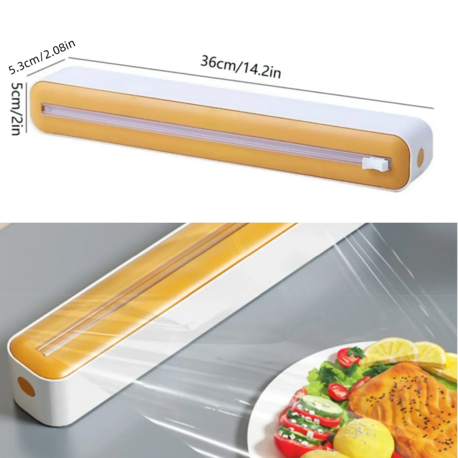 New 2-in-1 Plastic Wrap & Foil Dispenser with Slide Cutter - Durable Kitchen Organizer with Suction Cup Base for Home Use