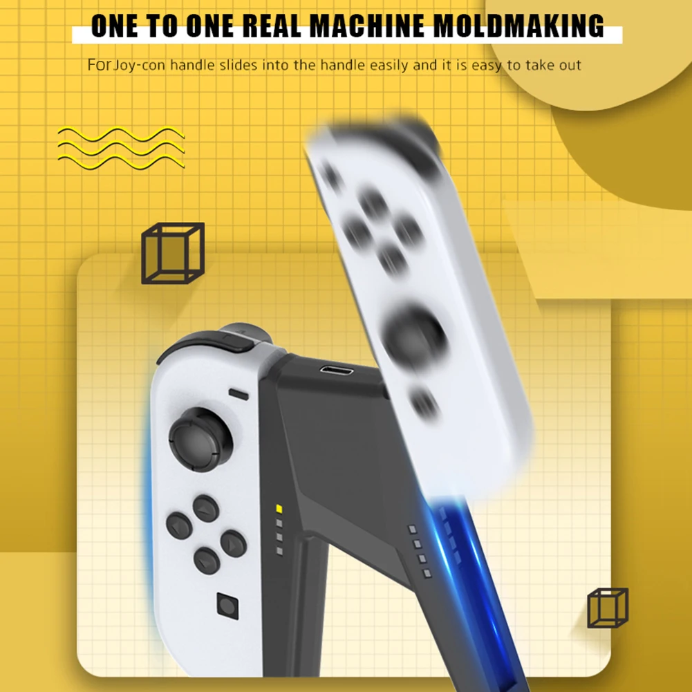 【New-store】 4 in 1 Joy-con Charger Grip for Nintendo Switch/Switch OLED Controller Charger LED Indicator Joycon Handle Charging Dock Stati.