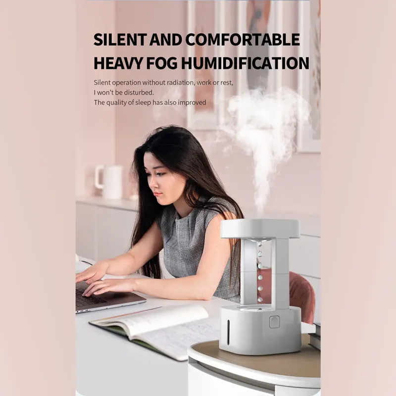 Home Anti Gravity Drip Backflow Spray Humidifier LED Color Night Light Remote Control Aromatherapy Machine Office Atomizer 6