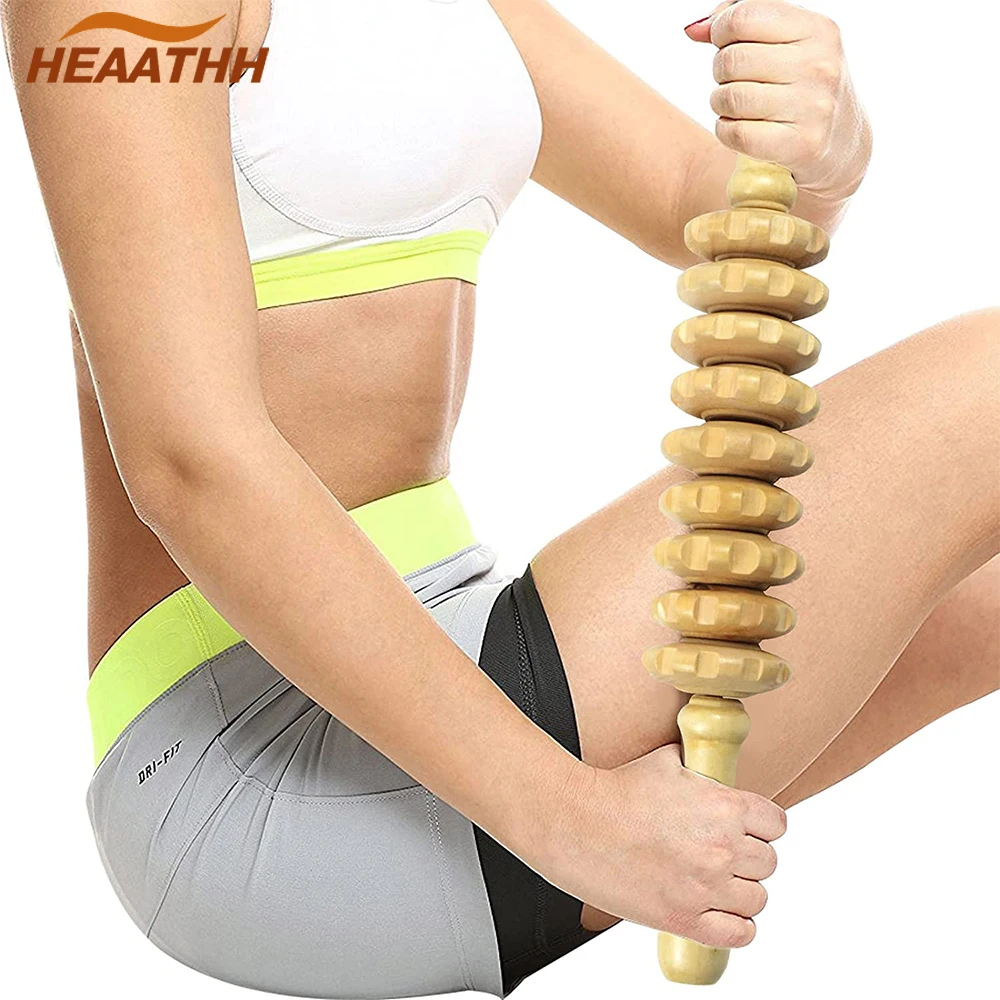 Wood Therapy Massage Tools Muscle Roller Stick,Maderoterapia Rolling Body Massager for Pain Relief,Cellulite, Lymphatic Drainage