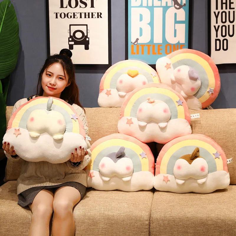 

Creative Cartoon Rainbow Kirky's Butt Tail Plush Pillow Cute Stuffed AnimalsPlushies Doll Anime Soft Kids Toys Kawaii Room Decor