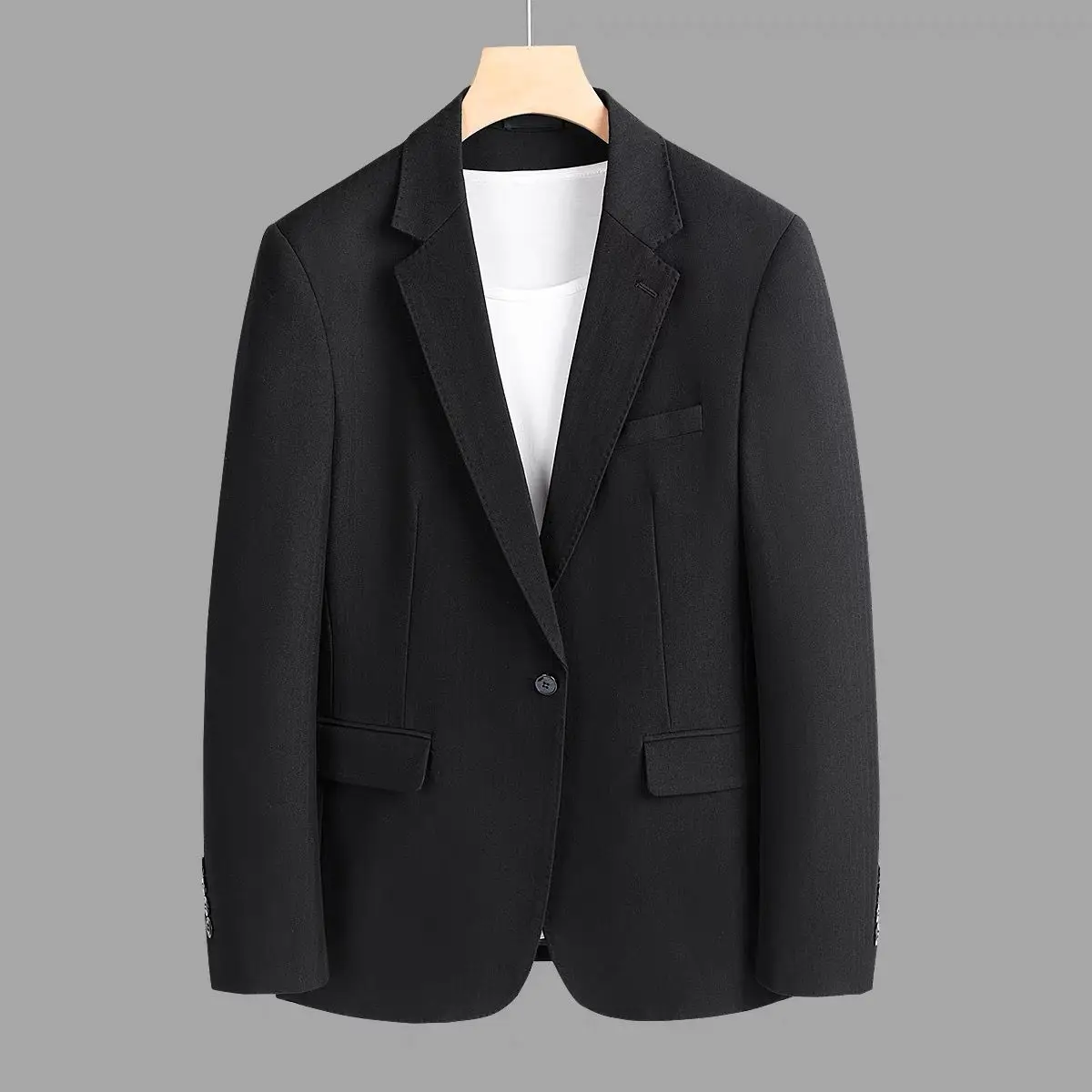 MH107 Men's Spring New Trendy Casual Top with Anti Wrinkle and Non Ironing Double breasted Single Piece Suit Fashion