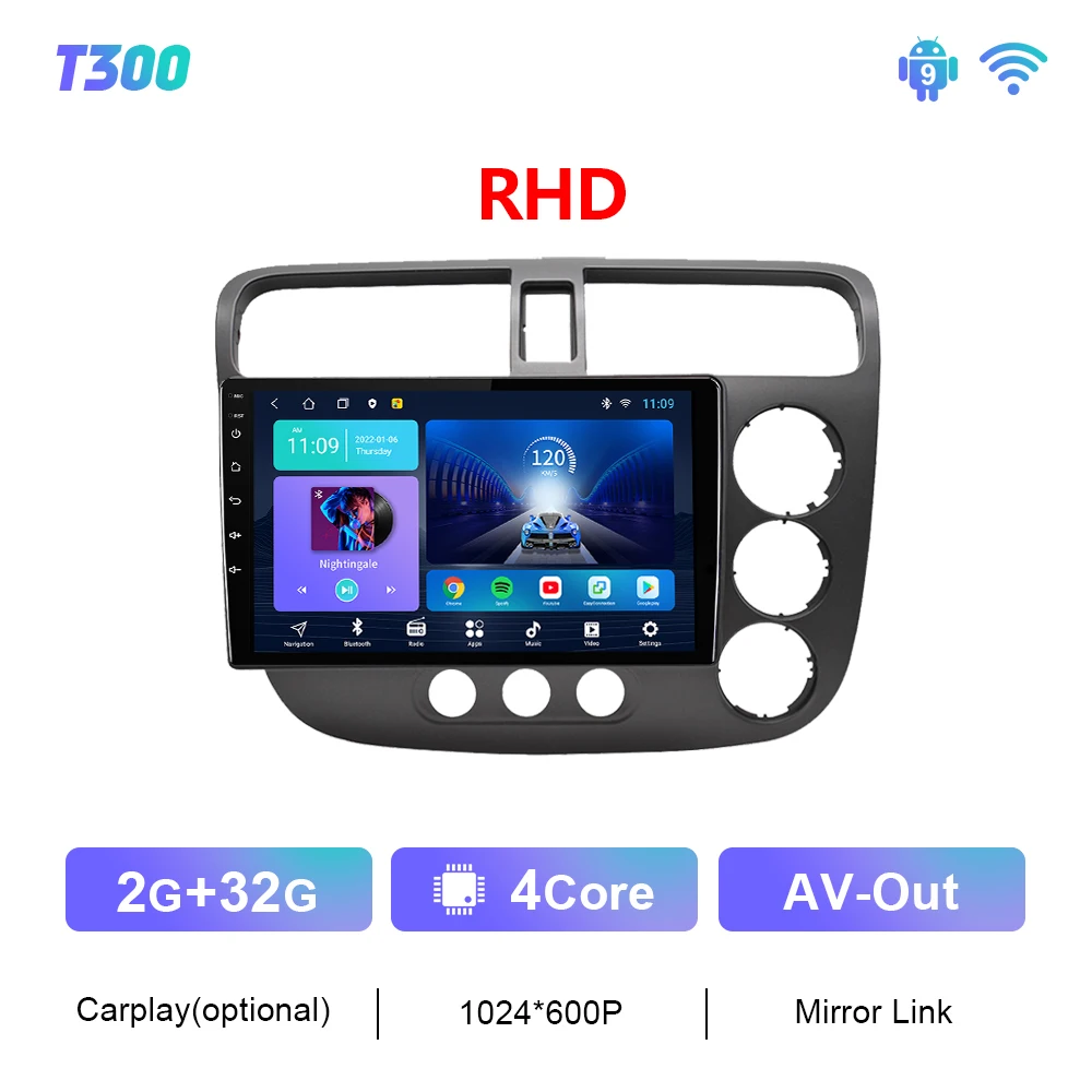 EKIY T900 For Honda CIVIC 2000 2001 - 2006 Car Radio Multimedia Video Player Navigation GPS Stereo Auto Android BT No 2 DIN 2din best buy car stereo Car Multimedia Players