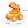 Children Pressing Dinosaur Car Inertial Pull Back Baby Pull-back Car Will Move Cute Dinosaur Kids Early Educational Toys Gift 6