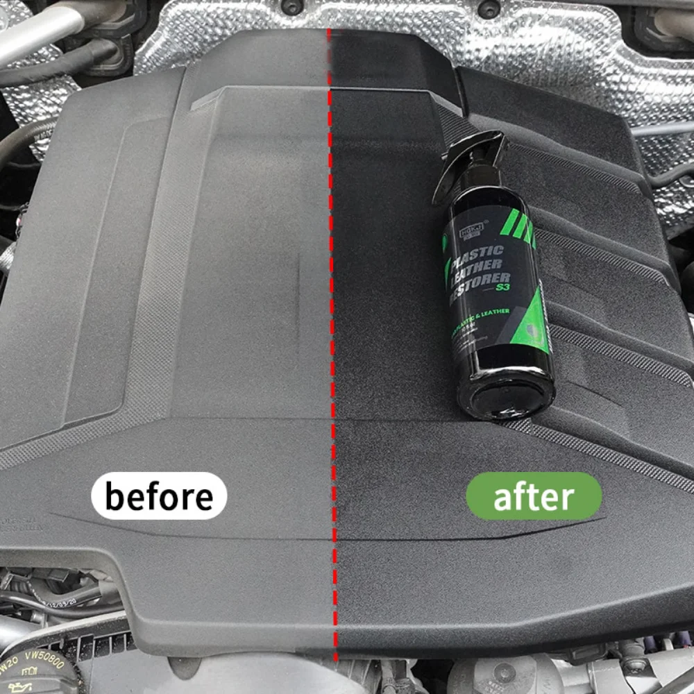 300ML Car Interior Plastic Restorer HGKJ S3 Liquid Leather Seat Spray Restoration Coat Wax Car Care Product Plastics Renovator 4