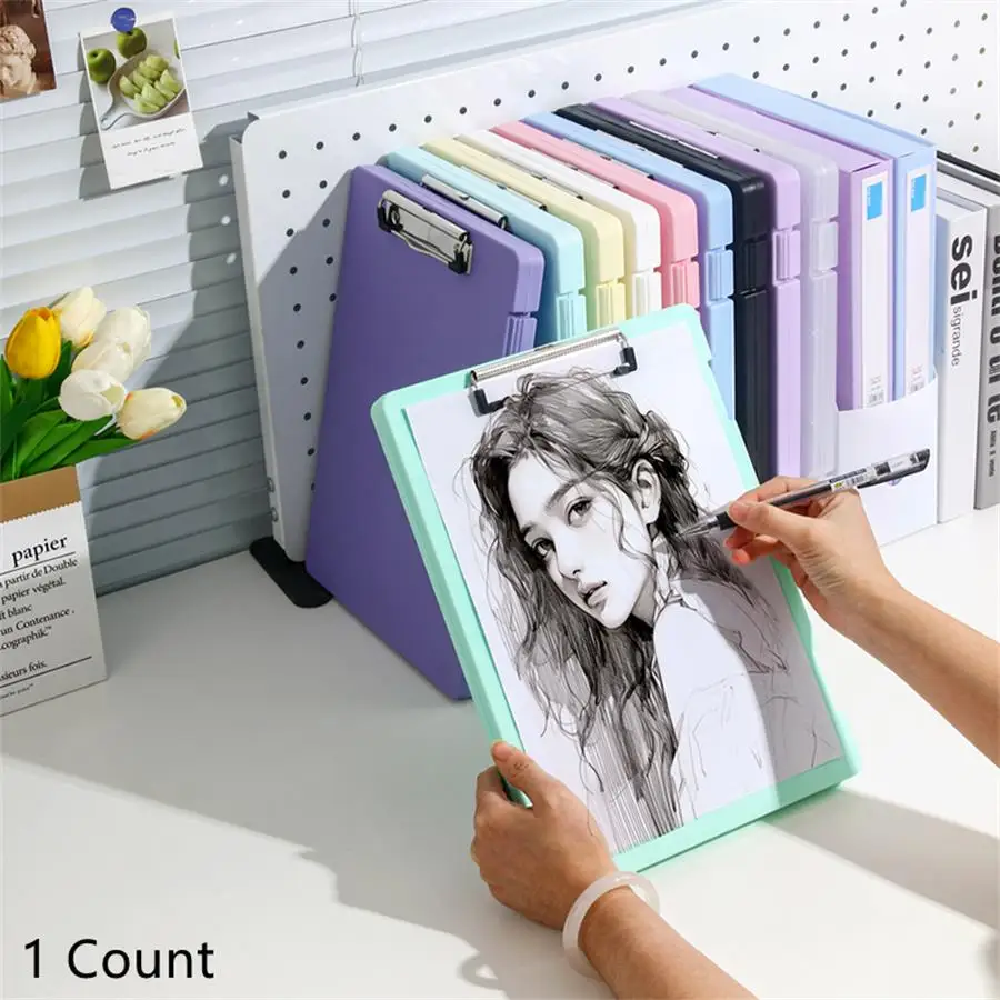Multi-Functional A4 Clipboard Document Holder-File Organizer with Sturdy Acrylic Board Clip for Office, School 1pc