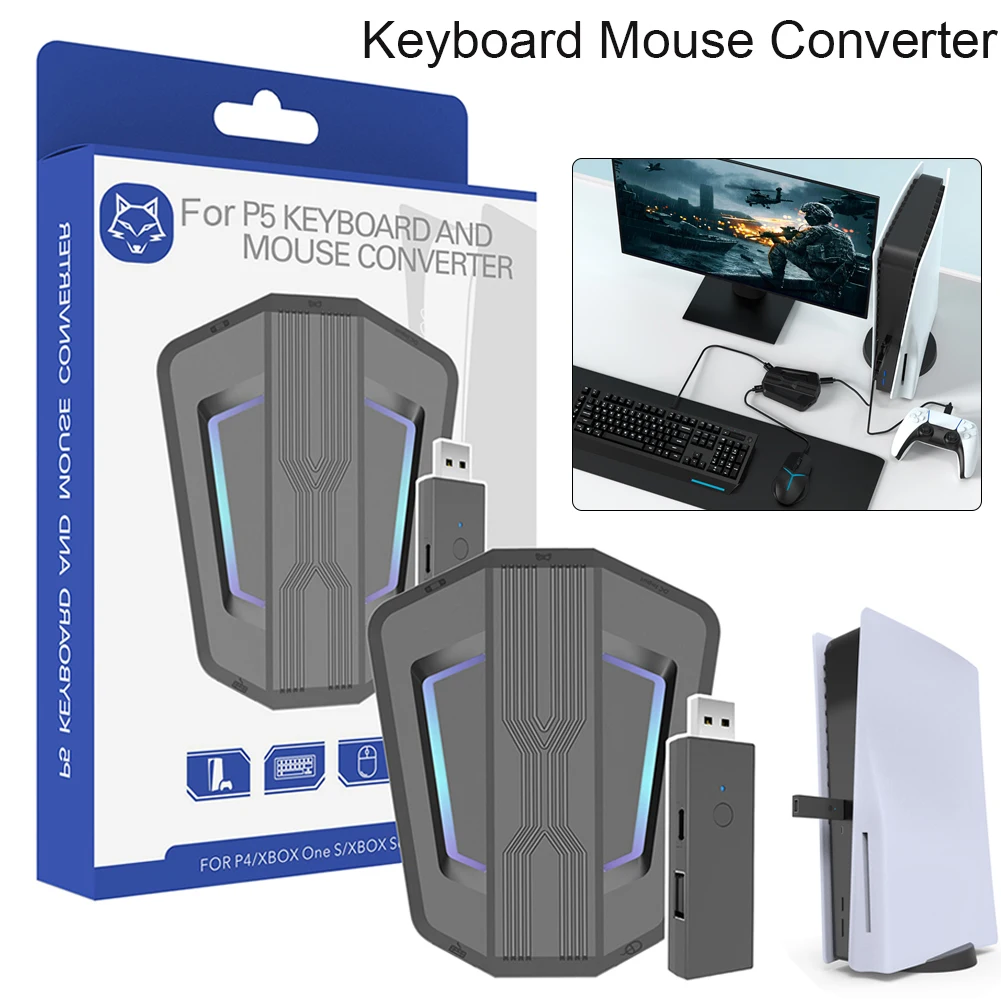 

Gaming Keyboard Mouse Converter Adapter for PS5 Console Mobile Keyboard and Mouse Converter for PS5/PS4/Xbox One/Xbox Series X/S