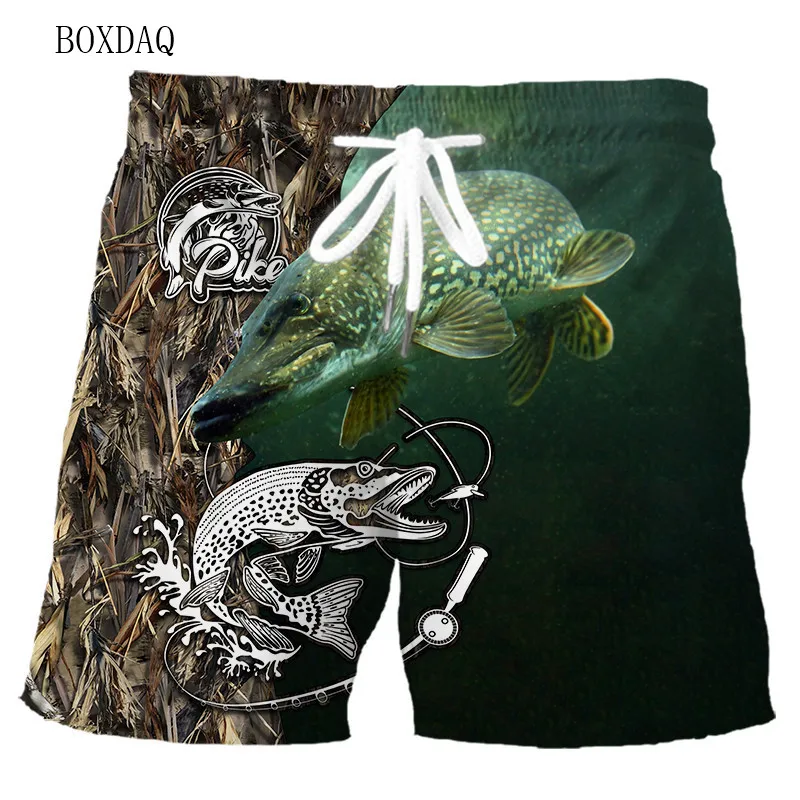 Fashion Fishing Men's Shorts Summer 3D Fish Printed Beach Casual Shorts 6XL Plus Size Man Clothing Street Elastic Waist Shorts 5