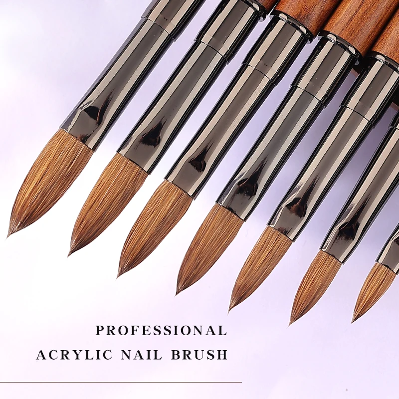 Kolinsky Acrylic Nail Brush Set 3D Pure Handmade Nail Brushes For Acrylic Application Professional Nail Art Brush 6