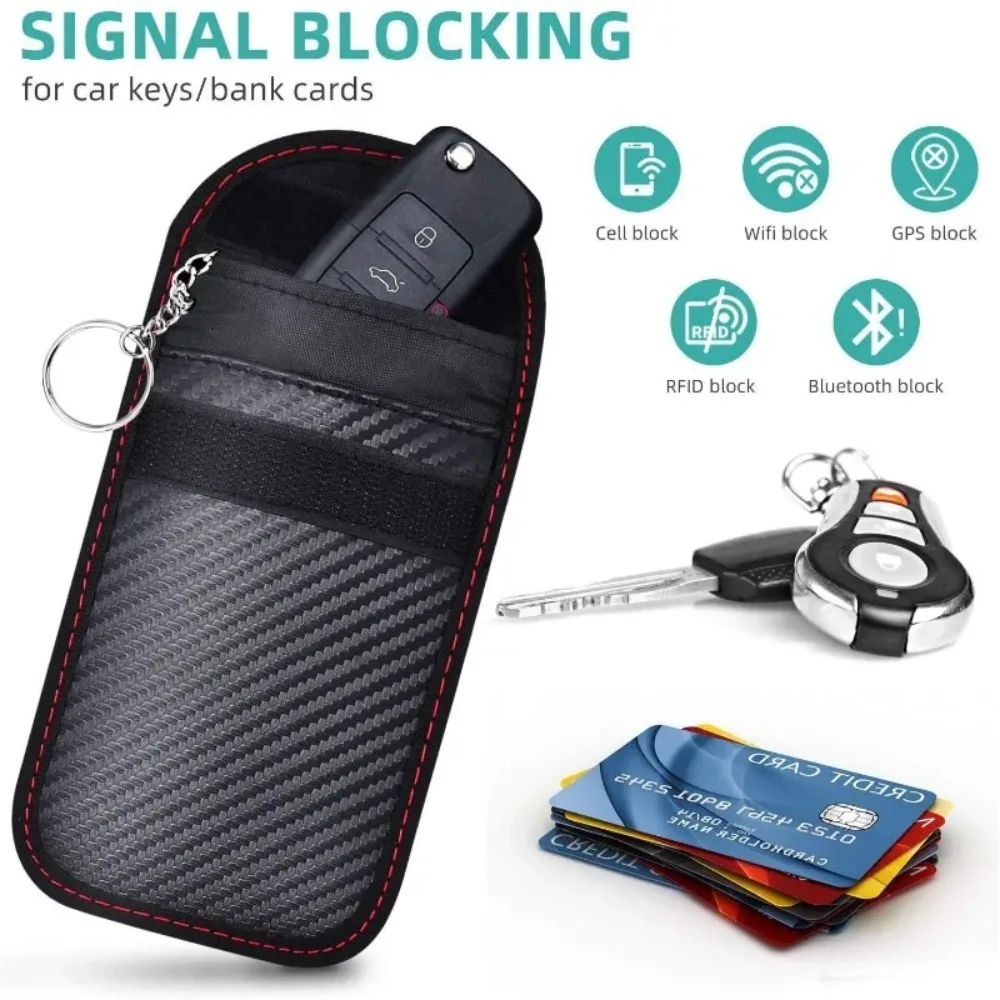 Premium Car Key Signal Blocking Faraday Pouch - Anti-Theft RFID Protection