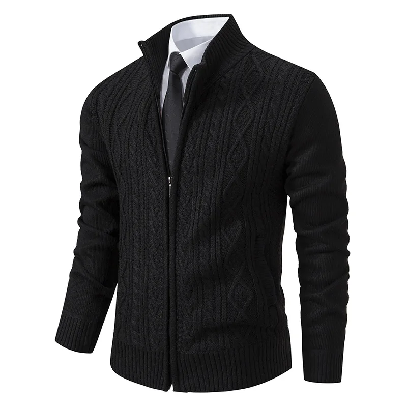 Men's spring and autumn clothing Korean version V-neck men's knitted sweater, solid color outerwear sweater, casual and versatil