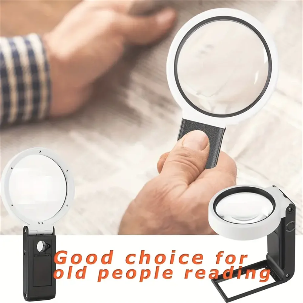 Magnifying Glass With Light And Stand, Hands Free Handheld 6X 25X  Adjustable Folding Magnifier With Led Lighted - AliExpress