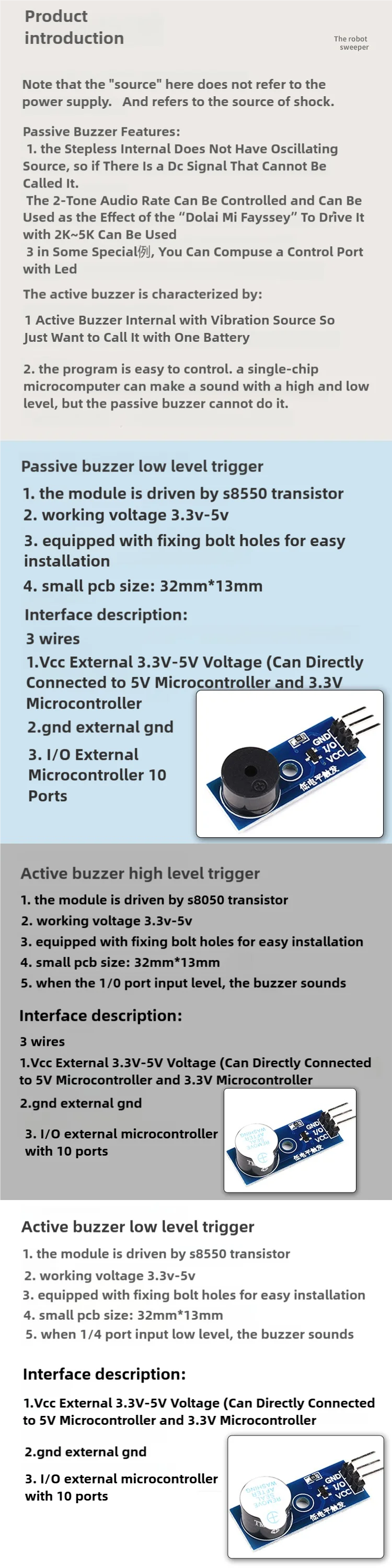 Snvi Hochwertiges aktives/passives Summermodul für Arduino. Neues DIY-Kit. Aktiver Summer. Low-Level-Module auf hohem Niveau – Detail 1