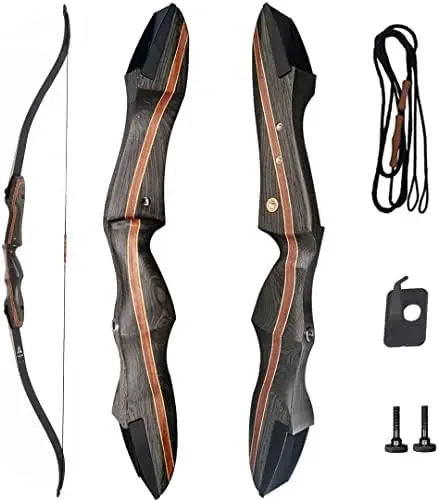 

Archery Takedown Recurve Bow Hunting Bow 62" Archery for Adults Beginner Left and Right Handed Riser Bow for Shooting Huntin Bow