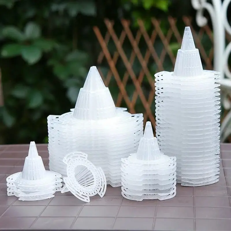 Flowerpot Gasket 10pcs Leakproof Flower Pot Hole Mesh Cup Conical Bonsai Pot Bottom Net Coniform Grid Mat Anti-Rot Root Filter Cover Hole Pad