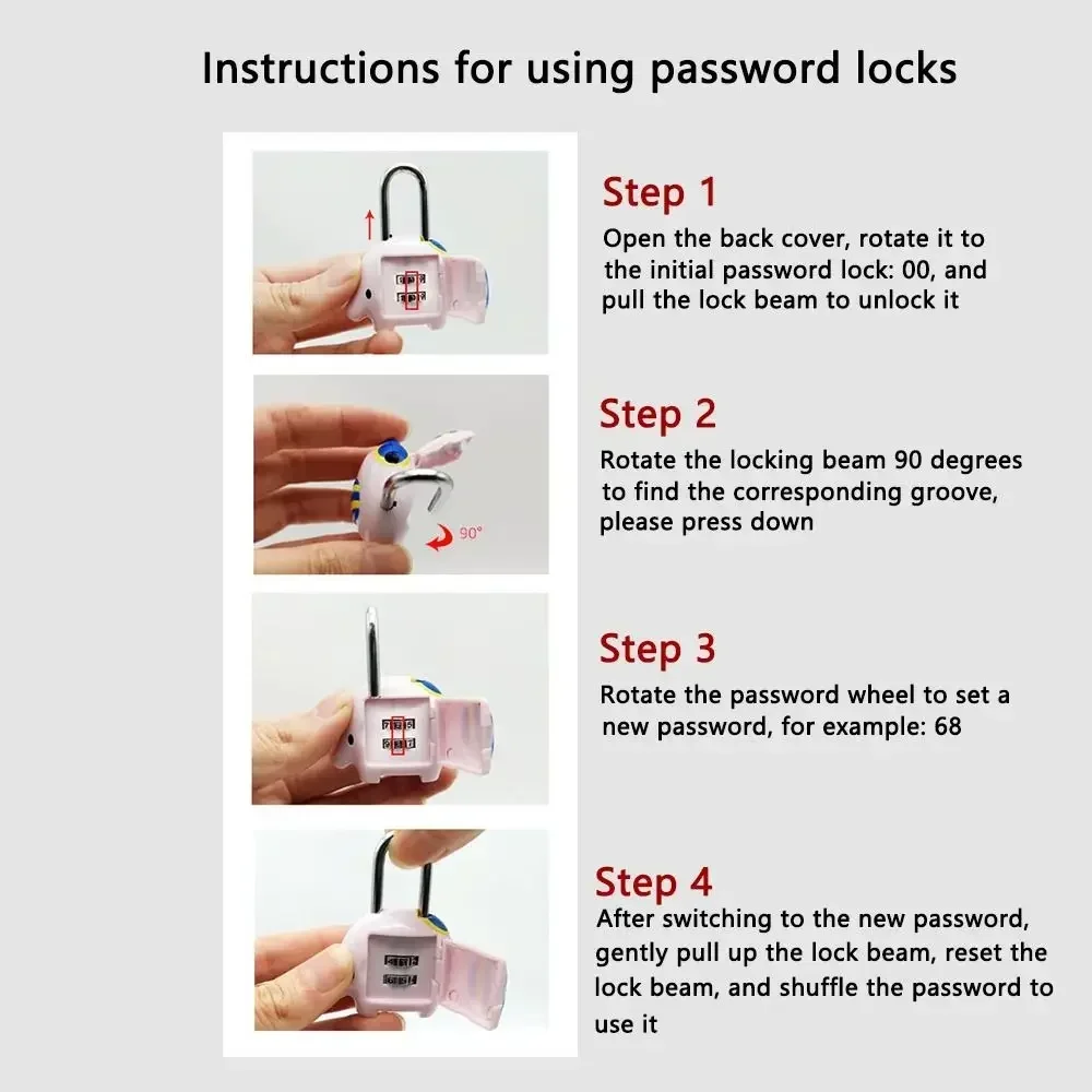 Travel Mini Dial Digits Heart Shaped Lock Code Number Password Combination Padlock Love Luggage Suitcase Metal Safety Lock
