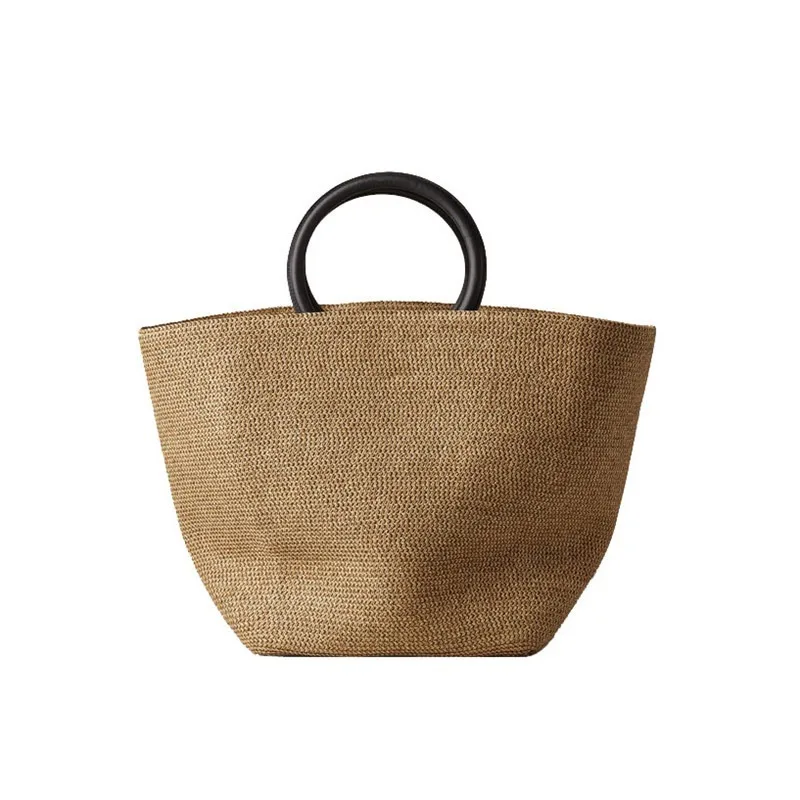 Borsa di paglia da donna borse da spiaggia della boemia borsa da spiaggia estiva in vimini fatta a mano borsa grande borsa a tracolla in Rattan borse a tracolla in Rattan coftu - immagine 6