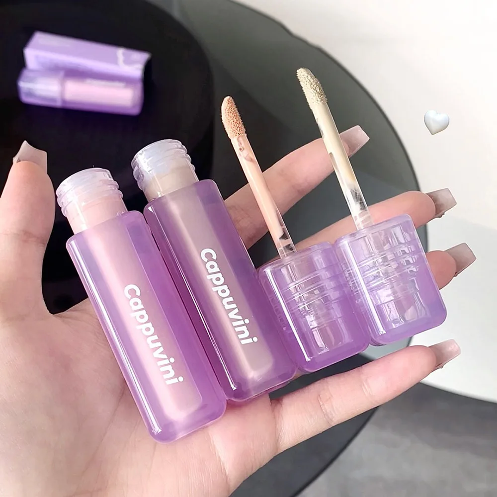 Cappuvini Velvet Highlighter Concealer Liquid Cover Acne Marks Dark Circles Brighten Skin Tone Moisturize Long-lasting Makeup