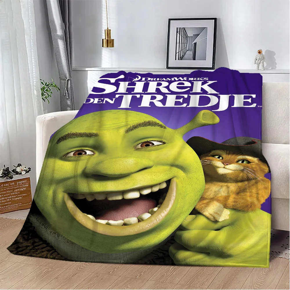 Hand Knitted Blanket Microfiber Blanket Thickened Blanket Flannel Throw Blanket Shreks Anime Blanket King Size Thick Blankets Winter Knitted Plaid Beach Towel Home Interior Microfiber Bedding Bed Throw