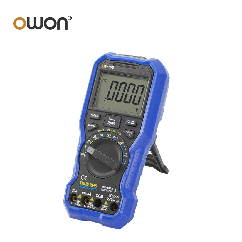 OWON OW18E OW18D 디지털 멀티미터 NCV 비접촉식 전압계 BLE4.0 무선 전송 지원 트루 루트 평방 제곱 테스트