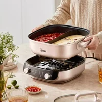 Midea 220V Double Flavour Electric Hot Pot 6.5L Multi Pot 2000WHousehold Electric Hot Pot Non-stick Split Electric Cooker 2