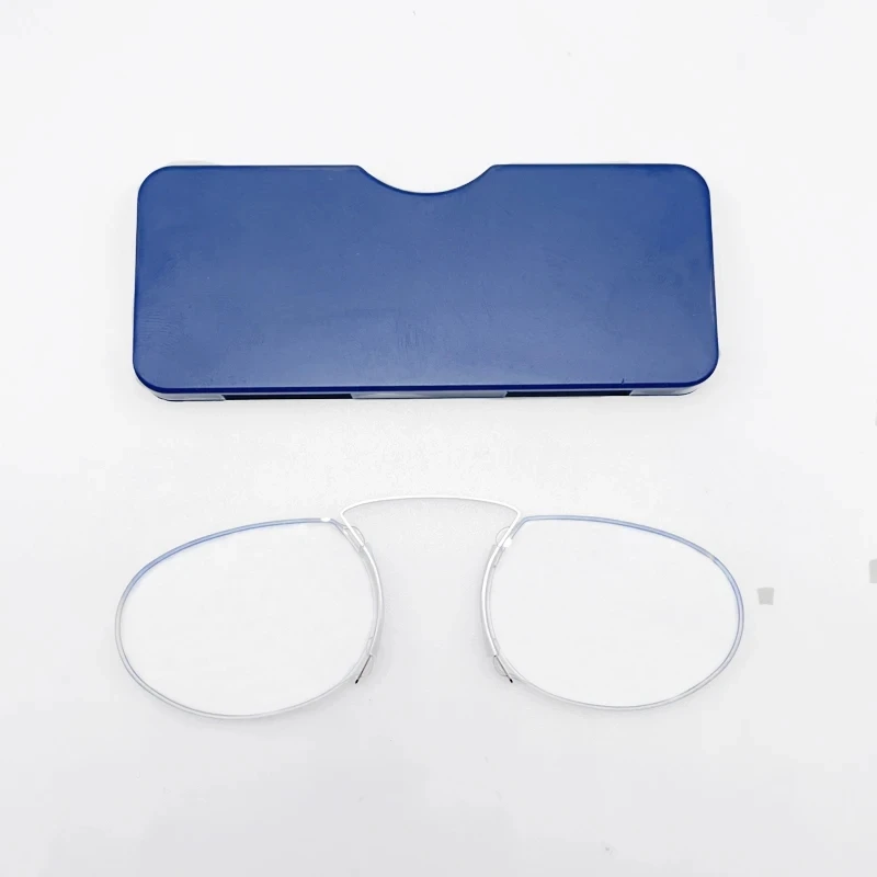2024 Titanium Mini Reading Glasses Clip Nose Round Optical Glasses With Box Wallet Portable Prescription Eyewear Degree 1 To 3 5