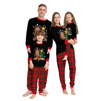 2025 Christmas Pajamas Family Outfit Matching Adult Kids News Xmas Pyjamas Clothes Set Baby Rompers Casual Sleepwear Family Look 1