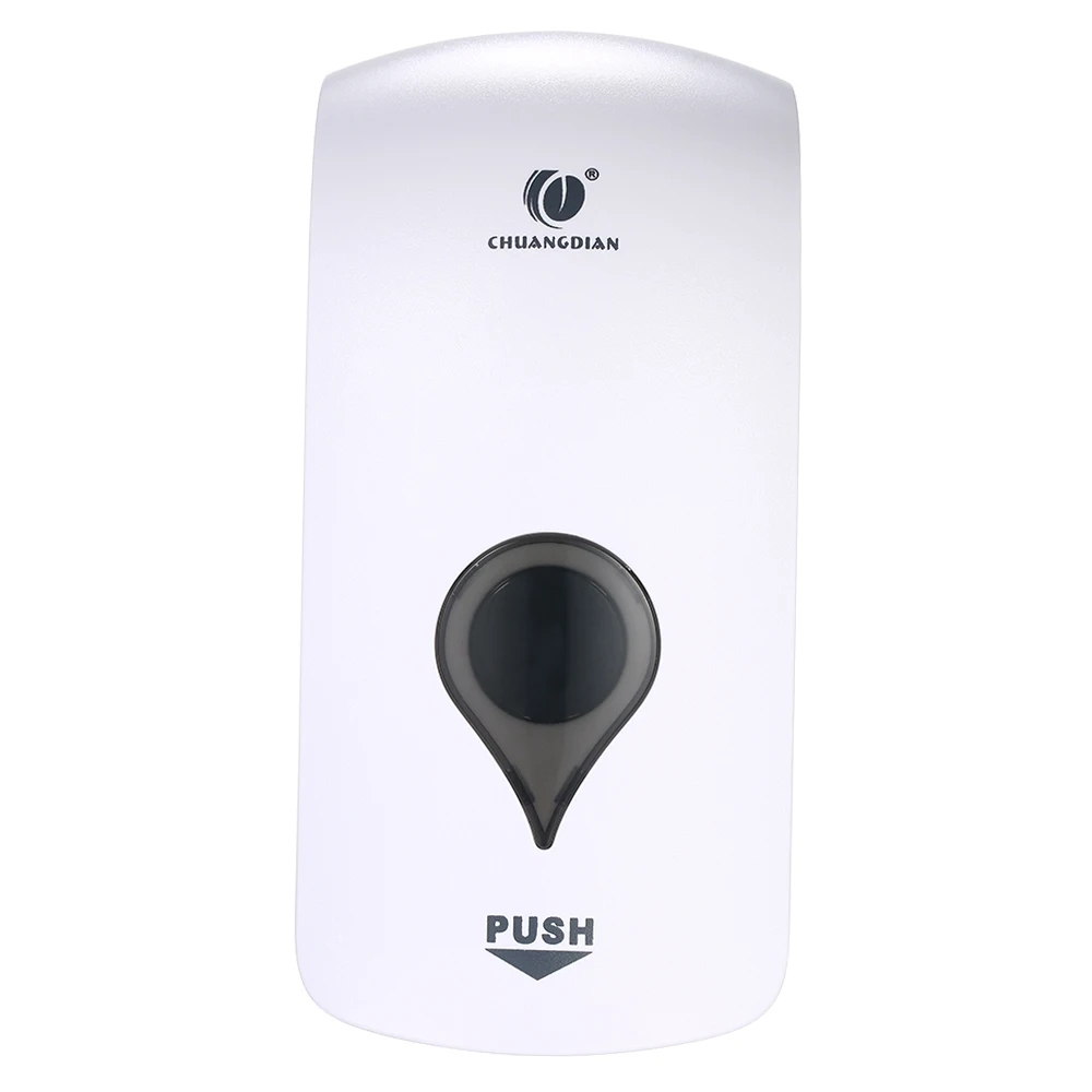 Distributeur mural de savon gel 1000ml avec verrou, design blanc et transparent.