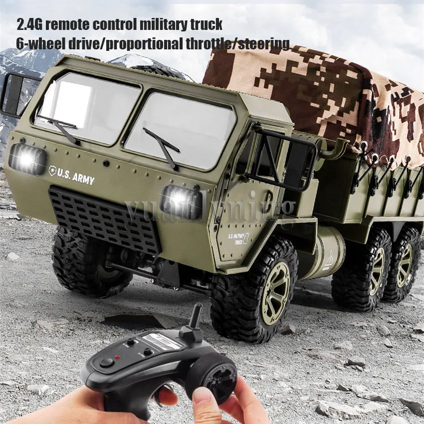 2.4G Remote Control Rc Car Heavy-duty Six Wheel Truck Model With WiFi Cameras & Lights Simulation Military Card Toy Gift ﻿ 3