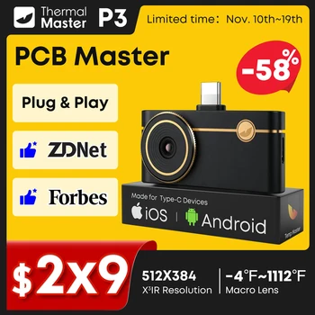 iPhone e Android P3 Termocamera Obiettivo Macro Termocamera Riparazione Elettronica 512*384 X3IR Risoluzione 600 ℃