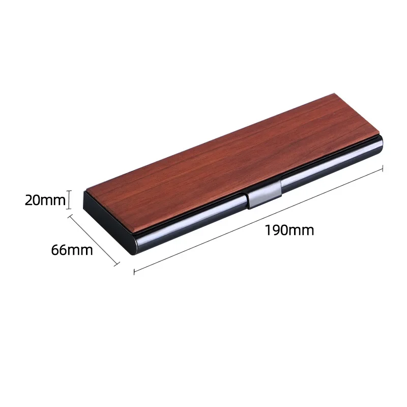 Simple Solid Wood Pen Box Retro Creative Portable Pen Storage Box Metal Business Stationery Box Gift Goods for Students 5