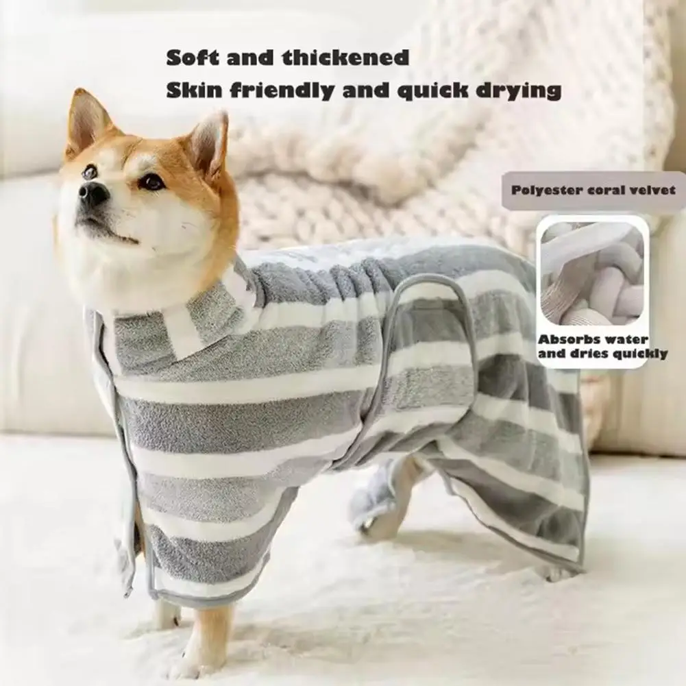 Dog Bathrobe Oversized Thick Absorbent Quick Drying Cat Supplies Golden Bath Coral Pet Bath Retriever Towel Fleece Towel To Q6A9