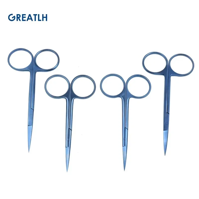 Ophthalmic Scissors Suture Scissors Titanium Alloy Straight Curved 9.5cm 11.5cm veterinary surgical instruments ophthalmic microsurgical scissors ophthalmic surgical instruments