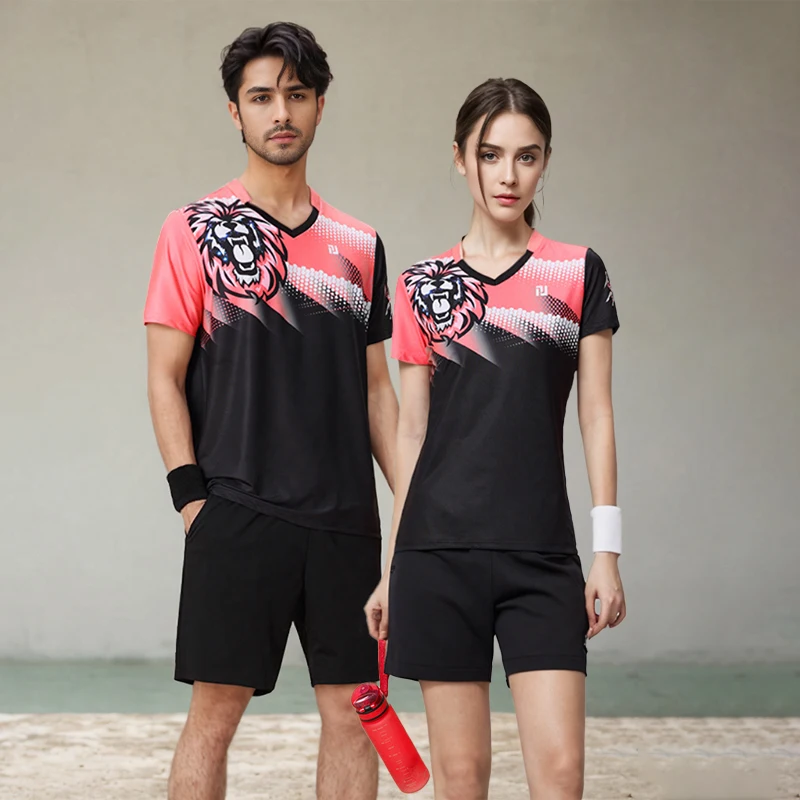 Women's Table Tennis Set Badminton Suit Sports T-shirt Quick-dry Breathable
