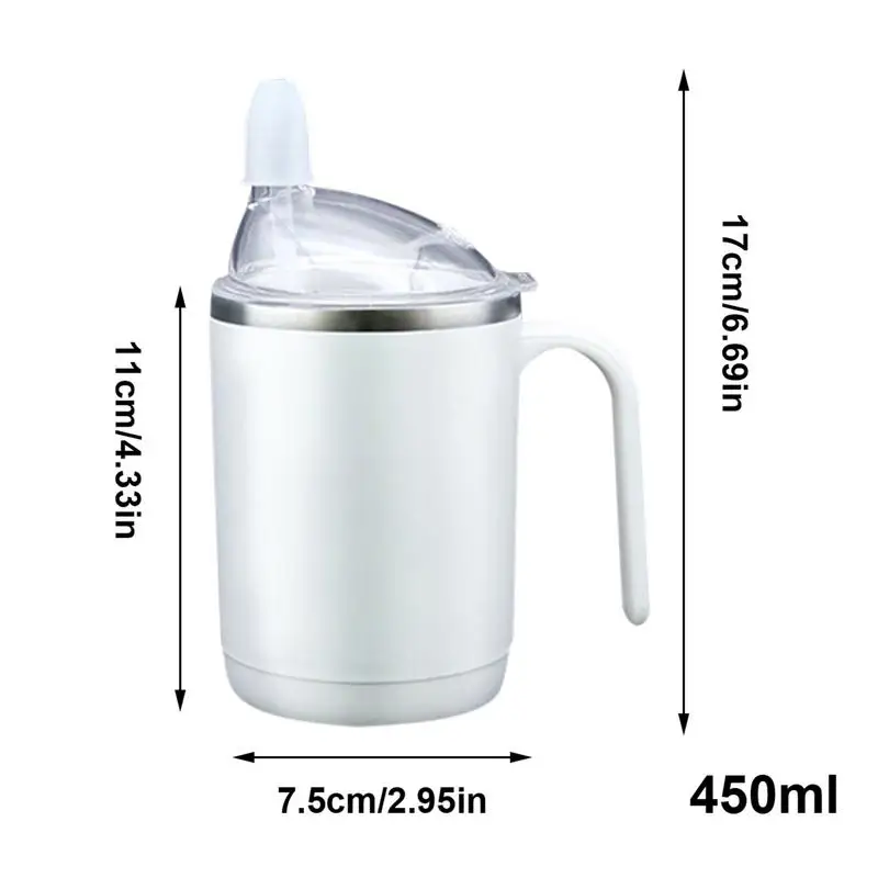 Silicone Adult Sippy Cups For Elderly Spill Proof Drinking Cup With Straw For Disabled Patient Adult Sippy Cup With Handle