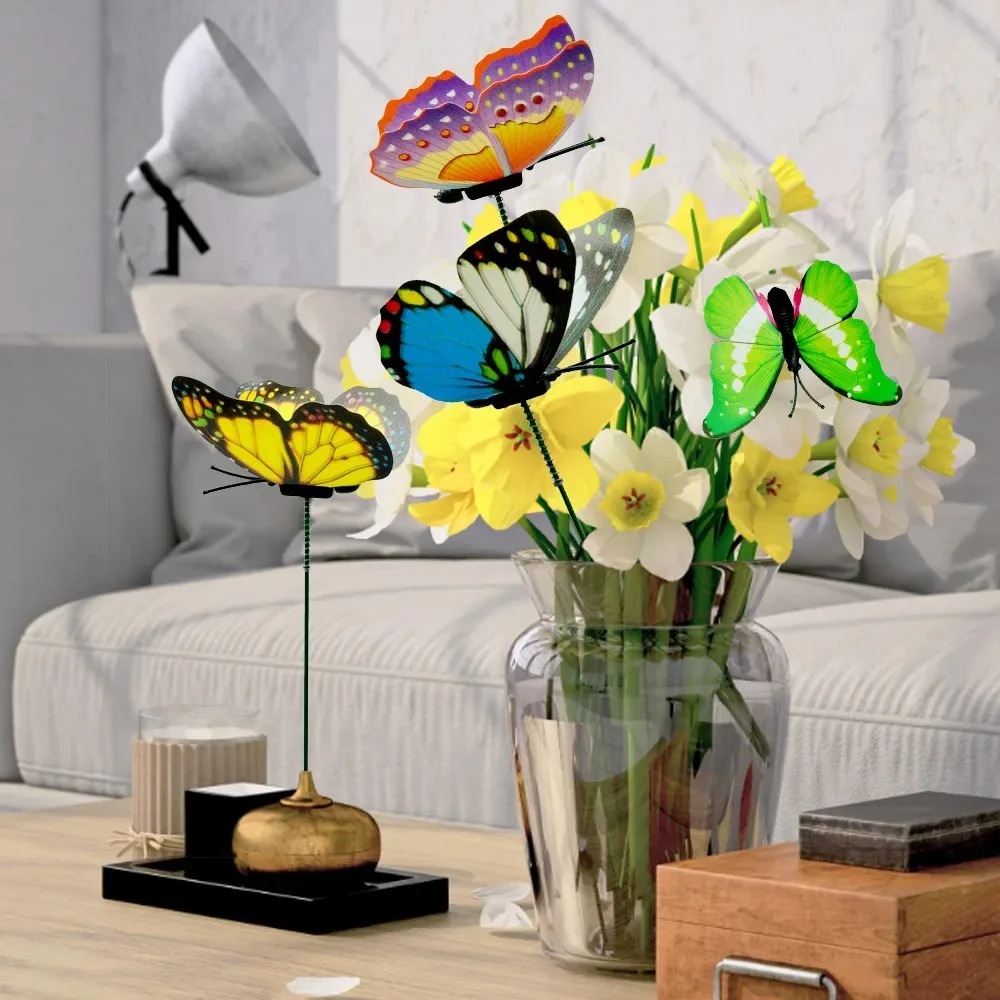 Butterfly Decoration 5-25Pcs/Set 3D Simulation Butterflies Garden Yard Planter Colorful Butterfly Stakes Decoracion Outdoor Decor Flower Pots Decor
