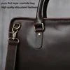 NZPJ Retro Men's Briefcase Leather Laptop Bag Top Layer Cowhide Casual Handbag 14 Inch Business Shoulder Bag Messenger Bag 5