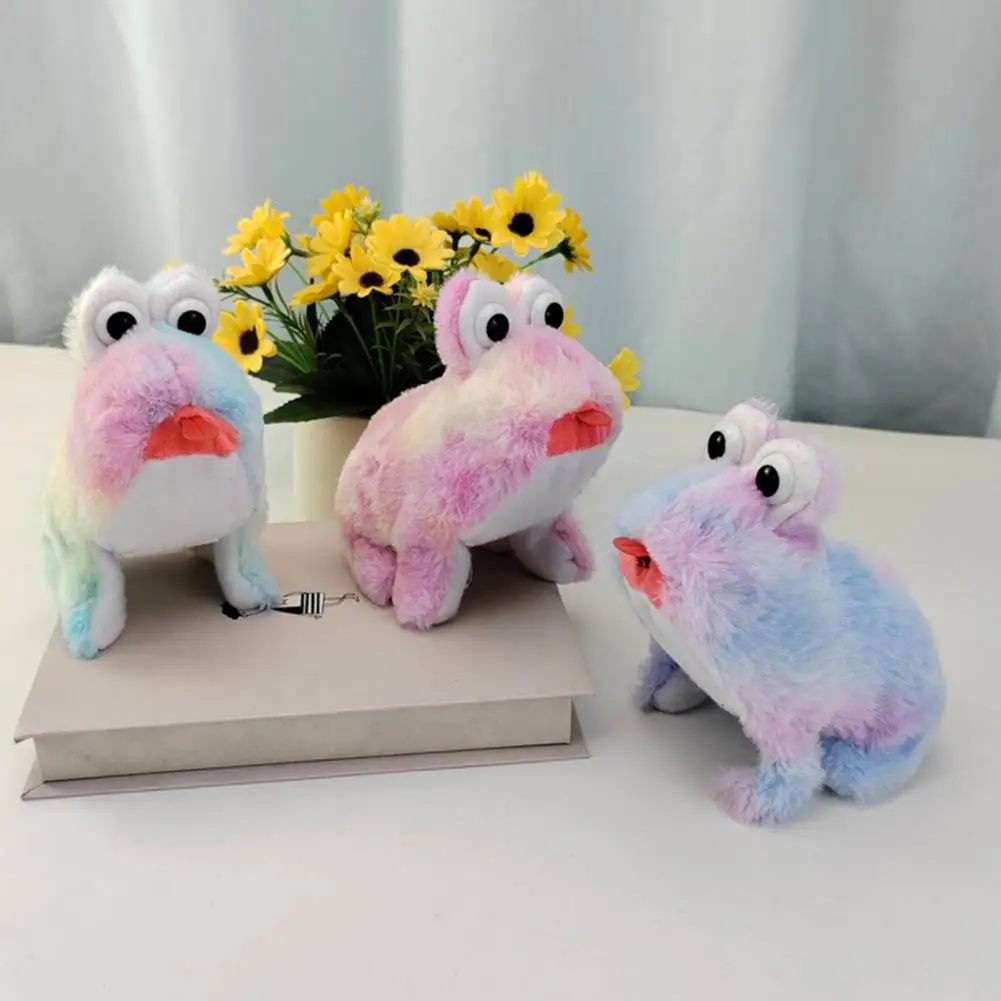 Frog Plushie Toy Interactive Electric Plush Frog Toy Walking Animal with Sound Movable Tongue Musical Stuffed Doll for Kids'