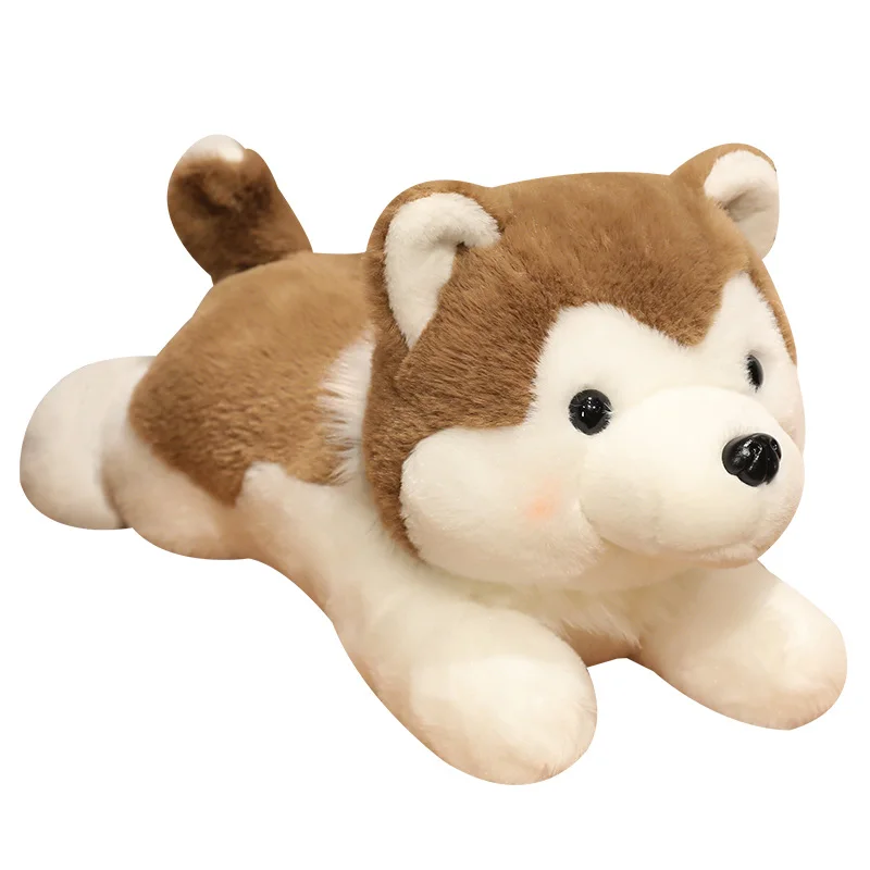 Brown Husky Dog Plush Toy Stuffed Animal Soft Kawaii