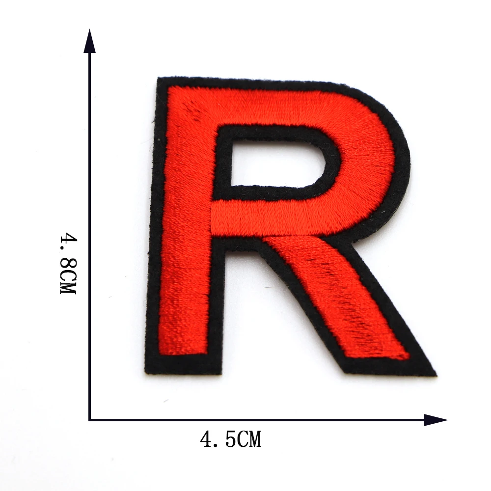 Schwarz Rot Gestickte Buchstaben Eisen Auf Patch Alphabet Patches Applikation Für Kinder Kleidung Taschen Nähen Name Logo Diy Abzeichen Patch – Detail 23